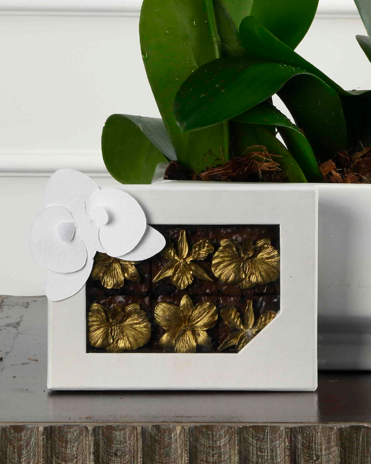 Gold dusted Orchid Brownie Box of 6
